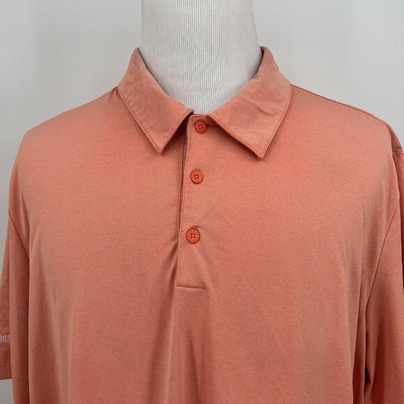 Adidas Mens 2XL XXL Orange Polo Shirt Platteview Golf Club Logo - Picture 1 of 9